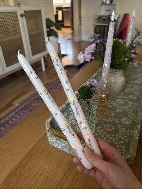 Hand painted taper candles